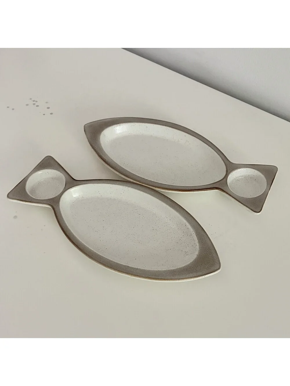 Vintage Fish Dish Rego Ceramic Fish-Shaped Serving Platters Set of 2